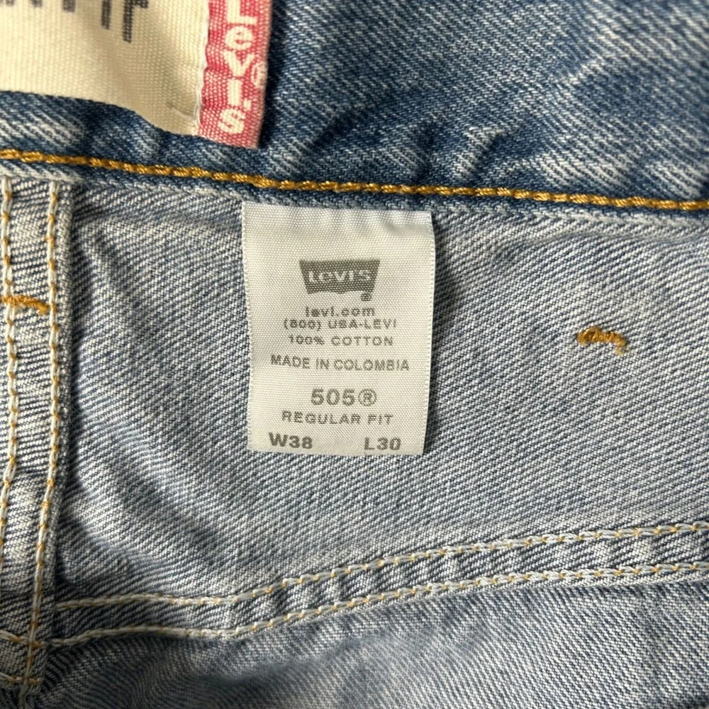 Levi's 505 Regular Fit‎ Jeans Mens W38 L30 Blue Denim Straight Leg Pant